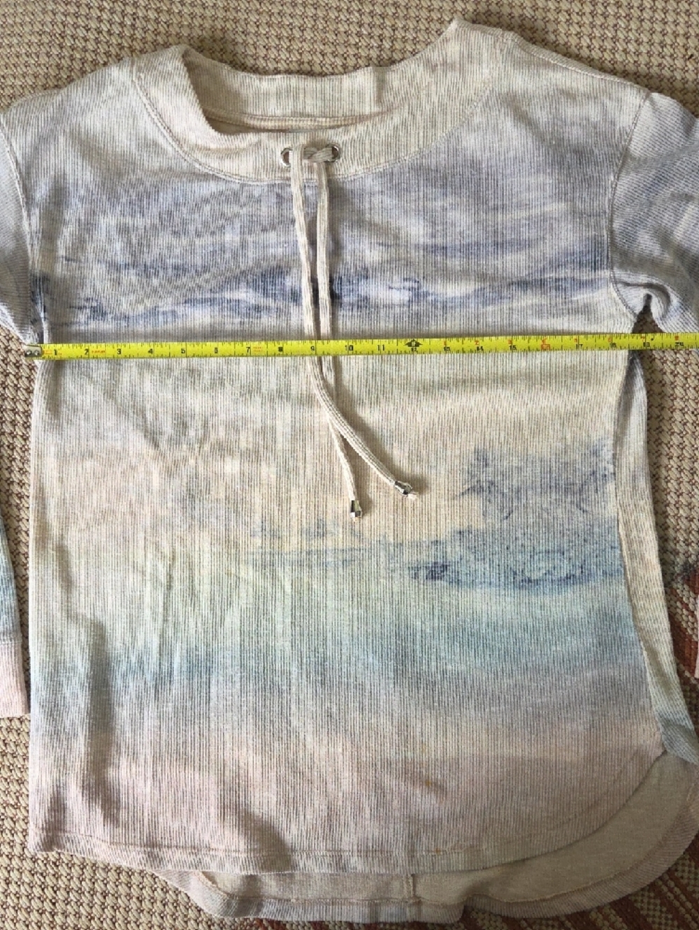 Christopher & Banks Neutral Multi Ribbed Tie-Front Pullover - Picture 12 of 13